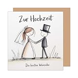 Edition Seidel Premium quadratische Glückwunschkarte zur Hochzeit mit Umschlag. Hochzeitskarte...