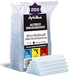 Artellius Heissklebesticks (Großpackung mit 200 Stück) Heißklebestifte 100mm x 7mm - Kompatibel...