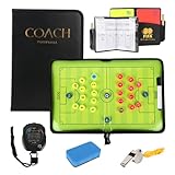 LUFEIS Fußball Taktiktafel, Trainer Trainermappe, Tragbar Trainermappe fußball, mit Rote Gelbe...