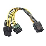 Bolwins R01S Grafikkarten Stromadapter - 6pin PCIe auf 2x 8pin (6+2) PCI-Express Adapter, 18cm GPU...