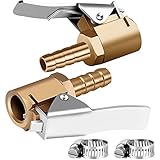 Wresetly 1 / Brass 1/4 Zoll Reifenfüller Verriegelung auf Chuck, Mini-Kompressor für Reifen,...