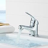 TVTIUO Waschbeckenbatterie, Einhebelmischer für Warmes und Kaltes Wasser für Waschbecken, Messing...
