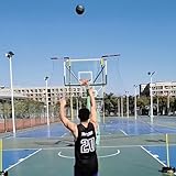 Großes Basketballkorb-Rücklaufnetz 4,8 x 4,8 m, automatischer Ballfänger-Rebounder mit drehbaren...