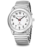Hearkent Herren Sprechende Uhr Deutsch Seniorenuhr Funkuhr Blindenuhr,Armbanduhr mit Metall...