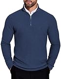 COOFANDY Pullover Herren Half Zip Rollkragenpullover Strick Winter Thermopulli Sweatshirt Ohne...