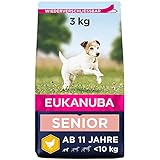 Eukanuba Hundefutter mit frischem Huhn für kleine Rassen, Premium Trockenfutter für Senior Hunde,...