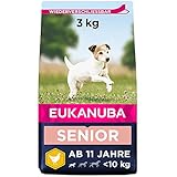 Eukanuba Hundefutter mit frischem Huhn für kleine Rassen, Premium Trockenfutter für Senior Hunde,...