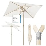 Sekey Aluminum Sonnenschirm Marktschirm Gartenschirm Terrassenschirm Sonnenschutz UV 50+ Rechteckig...