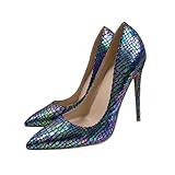 WRTYBHKOLUS Damen Pumps 12cm Bunt Modisch Elegant und Vielseitig Geschlossen Stiletto High Heels...