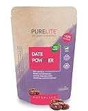 PURELITE Dattel Pulver vegan 450g, Dattelzucker aus 100% getrockneten Datteln, Dattelpulver...