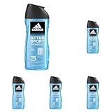 adidas 3in1 After Sport Duschgel für ihn, mit aromatisch-frischem Duft, 250 ml (Packung mit 5)