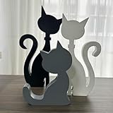 GISELA D Stehende Katzenfiguren, 3 Stück, schwarze Katze, Halloween-Dekoration, Katzengeschenke...