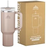 Mont-Clair Tumbler 40oz - Trinkflasche mit Strohhalm 1.2L - Auslaufsicher Thermobecher mit Strohhalm...
