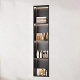 LED-Duschregal aus Edelstahl – Fliesenfertiges Wandregal, Multiroom-Aufbewahrungsschrank, keine...