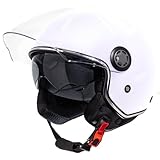 VINZ Pavia Jethelm mit Doppelvisier | Roller Helm Fashionhelm | In Gr. XS-XXL | Jet Helm mit...