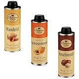 Château de l’huile Back-Set 3er – Premiumöl-Set mit Mandelöl, Aprikosenkernöl & Haselnussöl...