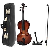 Mini Violine Modell, 20cm Holz Miniatur Violine mit Koffer Musikinstrument Modell für...