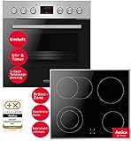Amica Einbauherd Set | Herd-Kochfeld-Kombination | Backofen mit Grill und Umluft | Teleskopauszug|...