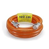 Gasschlauch 1 m – Propangasschlauch für Gasgrill & Campingkocher – Gas Schlauch 1/4' LH...