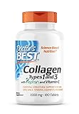 Doctor's Best, Collagen Types 1 and 3, Peptan & Vitamin C, 1.000 mg, 180 Tabletten, Laborgeprüft,...