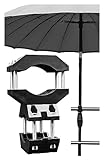 KD-TECH Stabiler Sonnenschirmhalter - Sonnenschirmständer für Balkon und runde, eckige Geländer -...