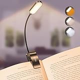 Gritin Leselampe Buch Klemme, USB C Wiederaufladbare Buchlampe mit 16 LEDs, 3 Farbtemperatur Modi...