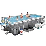 Swimming Pool Plus Zubehör - Bestway Power Steel 549x274x122 cm - Rechteckig - Rattan