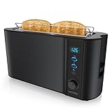 Arendo - Toaster Langschlitz 2 Scheiben - Defrost Funktion - 1000 W - Doppelwandgehäuse -...