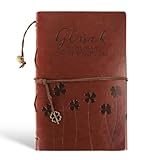 BETESSIN Leder Notizbuch A5 - Nachfüllbares Tagebuch für Erwachsene - Vintage Reisetagebuch 80...