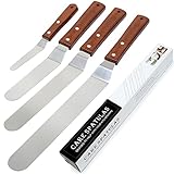 Winkelpalette, 4 Teiliges torte Winkelpaletten Edelstahl Klein und Lang Streichpaletten set, Profi...