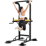 Verstellbare Power Tower Dip-Station Klimmzugstange für Heim-Fitness-Studio Krafttraining –...