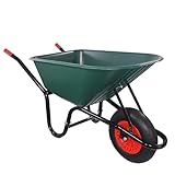 GARMIO® Schubkarre 85 Liter bis 150 kg Garten Bauschubkarre, Gummi-Luftreifen mit Felge - Wanne aus...