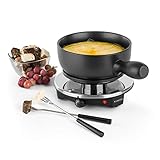 Klarstein Sirloin Käsefondue - Fondue-Set, Raclette mit Fondue, emaillierter Keramiktopf, 1200...