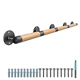 SELEWARE 162 cm Holzhandlauf Innentreppen Handlauf Wandhalterung Handlauf mit stabilen...