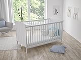 Love For Sleep Babybett Kinderbett 70x140cm Weiß,Lattenrost Gitterbett aus Holz 2 in 1,mit...