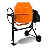 EBERTH 140L Betonmischer Elektrisch Mobil, 550W Motor, Gestell, Trommel und Zahnkranz aus Stahl,...