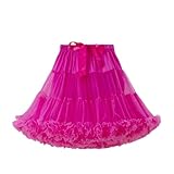 Tüllrock Damen Elegant - Tütü A-Linie Petticoat, elastischer Ballettrock für Tanz und...