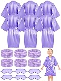 BBTO 18-teiliges Spa-Partyzubehör für Mädchen, 6 Kinder-Kimono-Bademäntel, 6...