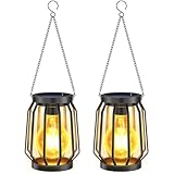 Solarlampen für Außen Hängend, 2 Stück Warmweiß Solarlaterne IP65 Wasserdicht, Garten Deko...