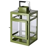 Fink kleine grüne Laterne 20 cm Windlicht für Stumpenkerzen oder LED-Kerzen