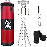 ZERUIDM Boxsack Set Heavy Duty Punchingsäcke UNGEFÜLLT, Hängende Boxing Bag für Erwachsene...