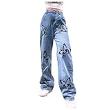 Briskorry y2k Jeans Baggy Boyfriend Jeanshosen Damen Jeans High Waist Loch Denim Jean Hose Mode...