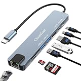 USB C Hub, USB C Multiport Adapter mit 100W PD, 4K HDMI, USB-C & 2 USB-A Datenanschlüsse, SD&TF...