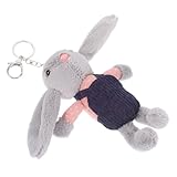 TOYANDONA Plüschhase Schlüsselanhänger mit Niedlichem Latzhosen Design Weiches Kuscheltier aus Pp...