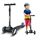 XJD Kinderroller Kinderscooter für 2-8 Jahre Kinder Scooter 3 LED Rädern Kickboard Sperrbare...