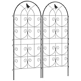 Outsunny Rankgitter Metall 2er Set zum Stecken rostfrei Rankhilfe mit Vogeldesign für...