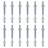 12 Stück Schwerlastdübel, Bolzenanker M10 x120mm Schwerlastanker M10, verzinkt Ankerbolzen...