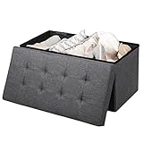 GIANTEX Sitzbank mit Stauraum, klappbare Sitztruhe mit Deckel, gepolstertem Sitz &...