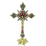 prtsftrb Kreuz-Ornament, Metall für Kreuzfigur, christliche katholische Statue, Kunstornament,...