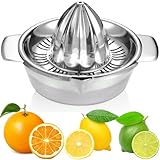 Zitronenpresse Zitruspresse Edelstahl 18/8 Manuelle mit Behälter 350ml, Durchmesser 13,8 cm,...